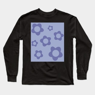 pattern flower aesthetic violet purple blue Long Sleeve T-Shirt